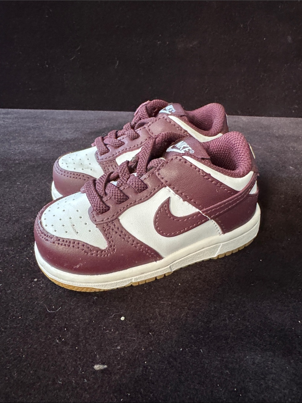 Nike Dunk Low TD Toddler Burgundy Crush Sneakers Size 4.5C
